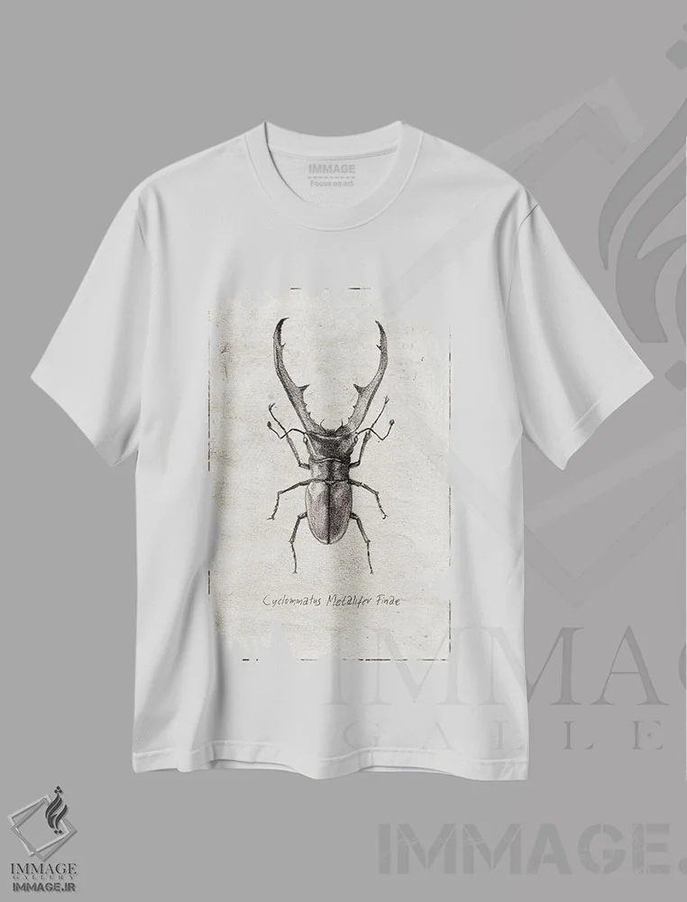 تیشرت سفید طرح دار – تیشرت طبیعت ,سیکلوماتوس متالیفر فینه اثر مایک کوبو فروشگاه ایماژ
