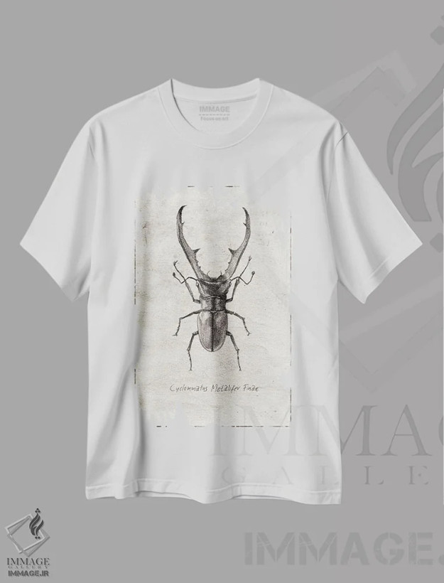 تیشرت سفید طرح دار – تیشرت طبیعت ,سیکلوماتوس متالیفر فینه اثر مایک کوبو فروشگاه ایماژ