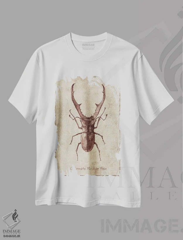 تیشرت سفید طرح دار – تیشرت طبیعت ,سیکلوماتوس متالیفر فینه اثر مایک کوبو فروشگاه ایماژ