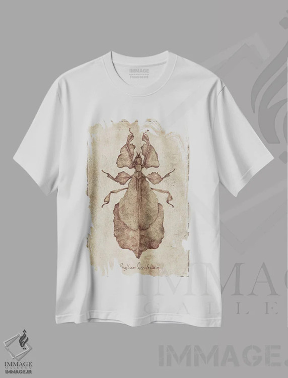 تیشرت سفید طرح دار – تیشرت طبیعت ,فیللیوم سیکسیفولیوم اثر مایک کوبو فروشگاه ایماژ