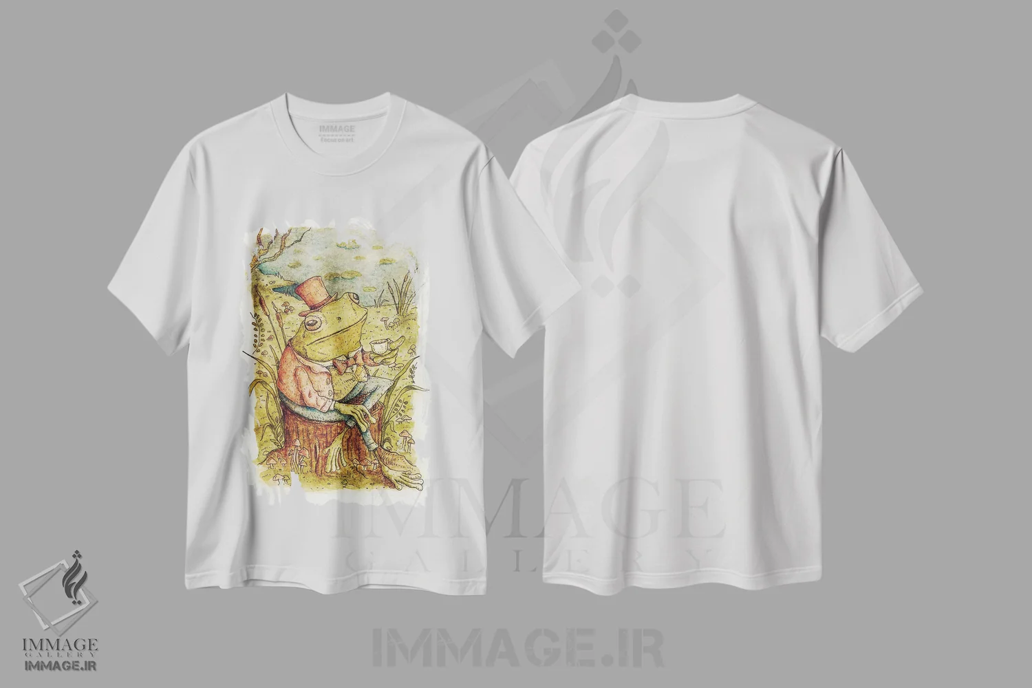 تیشرت سفید طرح دار – تیشرت طنز ,وقت چای اثر مایک کوبو immage.ir