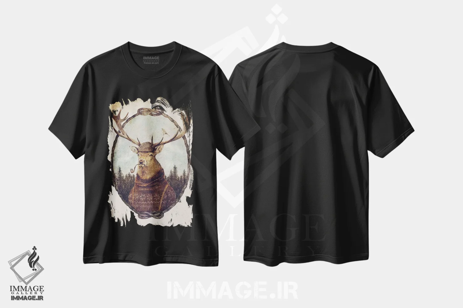 تیشرت مشکی طرح دار – تیشرت طبیعت ,تفکر وحشی اثر مایک کوبو فروشگاه ایماژ