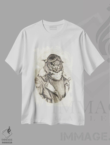 تیشرت سفید طرح دار – تیشرت هنری ,آماده پرواز اثر مایک کوبو فروشگاه ایماژ