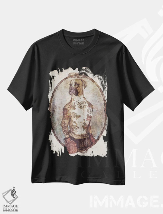تیشرت مشکی طرح دار – تیشرت اسپرت ,"بوکسور" اثر مایک کوبو immage.ir