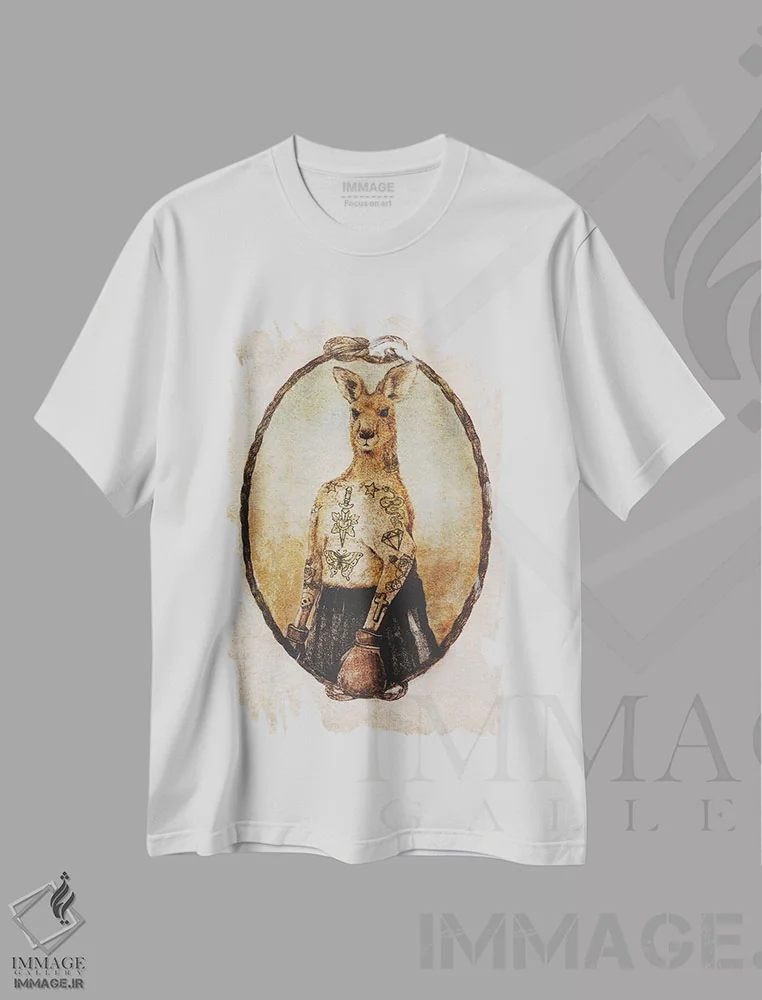 تیشرت سفید طرح دار – تیشرت حیوانات ,"بوکسور استرالیایی" اثر مایک کوبو فروشگاه ایماژ