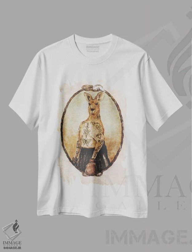 تیشرت سفید طرح دار – تیشرت حیوانات ,"بوکسور استرالیایی" اثر مایک کوبو فروشگاه ایماژ