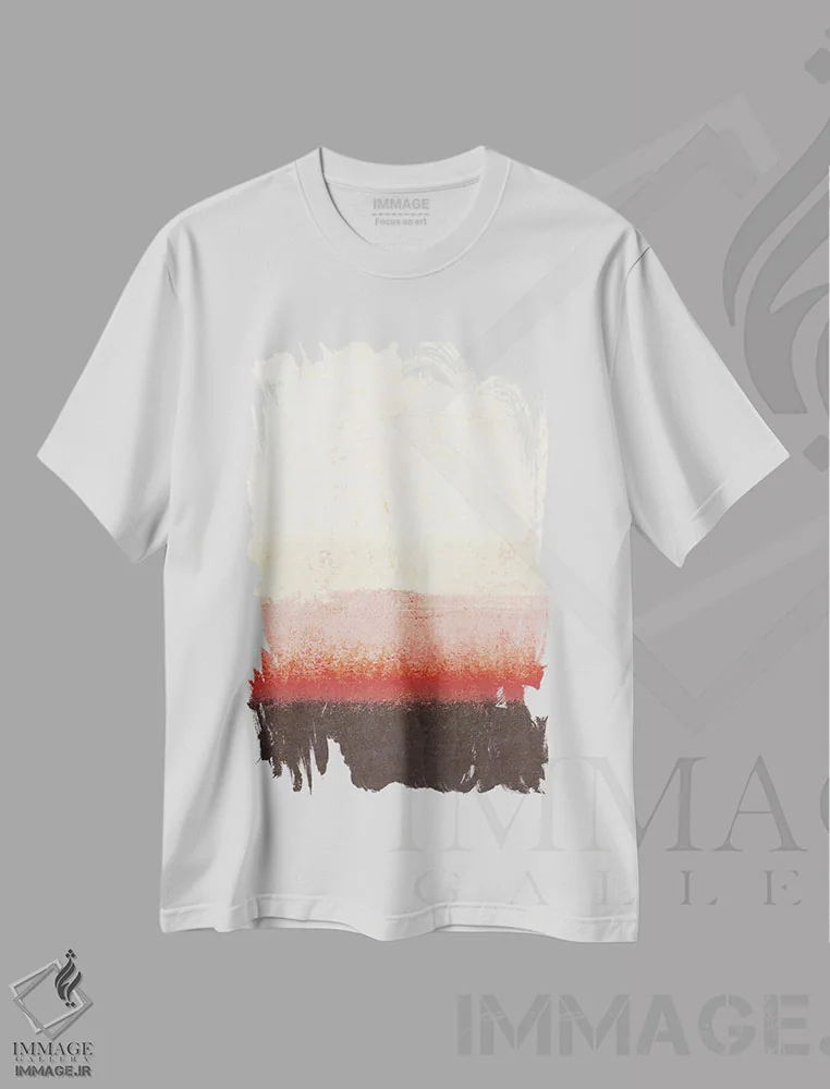 تیشرت سفید طرح دار – تیشرت مینیمال ,"خشکی" اثر مایک کوبو فروشگاه ایماژ
