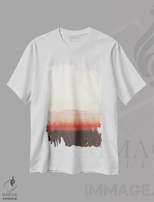 تیشرت سفید طرح دار – تیشرت مینیمال ,"خشکی" اثر مایک کوبو فروشگاه ایماژ