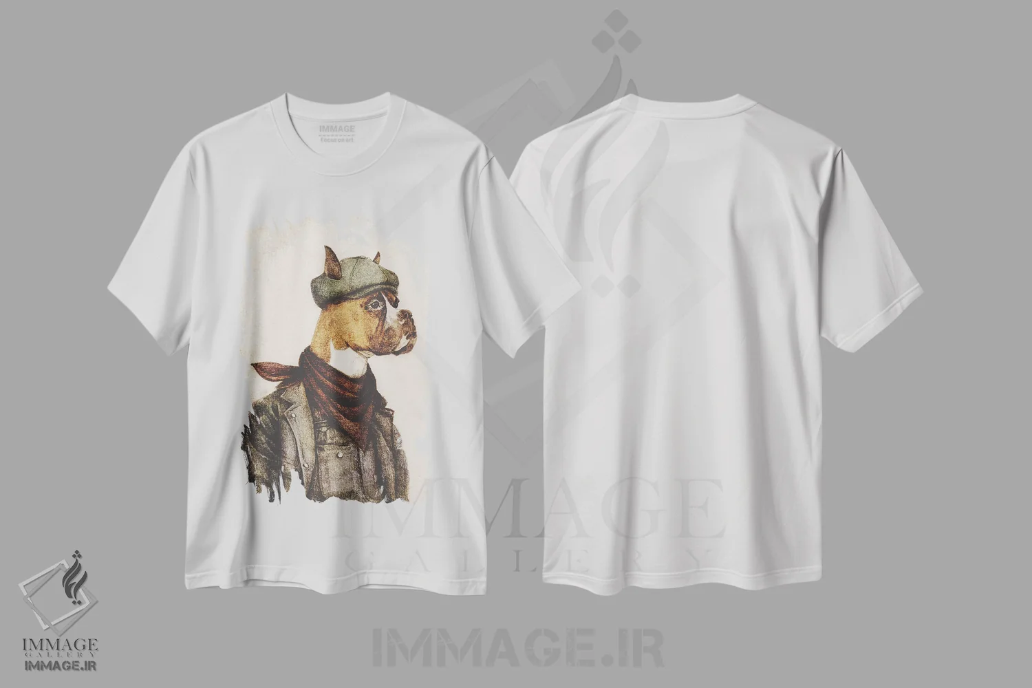 تیشرت سفید طرح دار – تیشرت حیوانات ,"کسی که سخت کار می کند" اثر مایک کوبو immage.ir