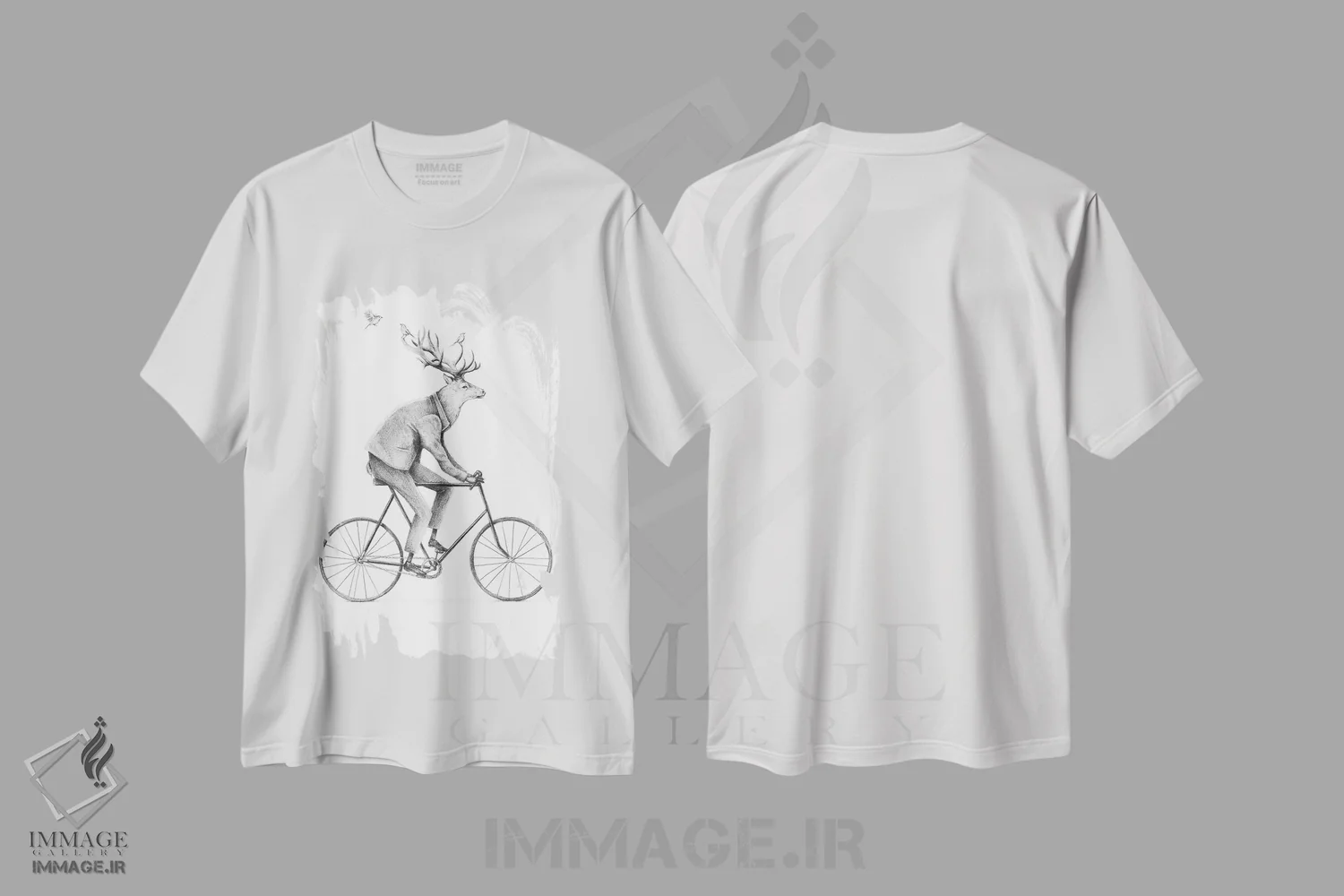 تیشرت سفید طرح دار – تیشرت وینتیج ,"حتی یک جنتلمن هم سوار می شود" اثر مایک کوبو فروشگاه ایماژ