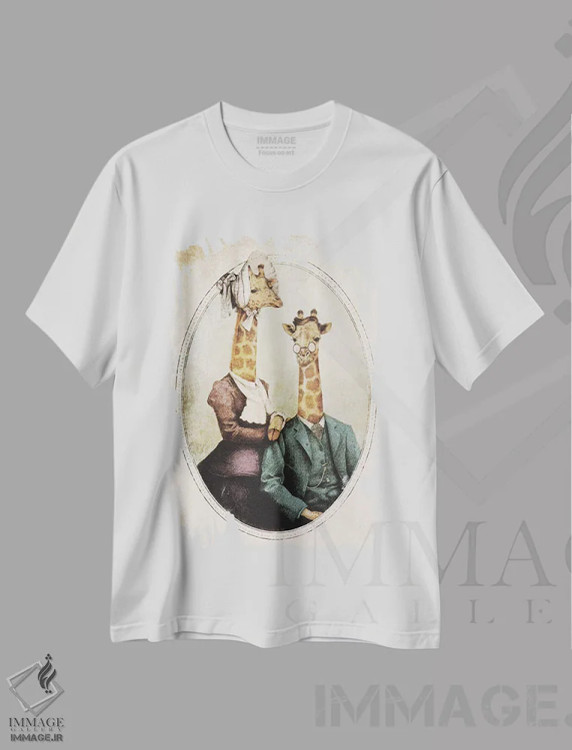 تیشرت سفید طرح دار – تیشرت هنری ,"زوج اشرافی" اثر مایک کوبو immage.ir