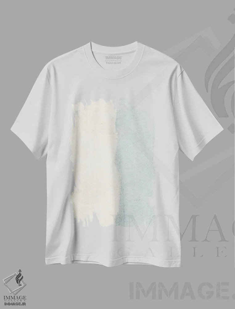 تیشرت سفید طرح دار – تیشرت رنگی ,"شادی مفرط" اثر مایک کوبو immage.ir