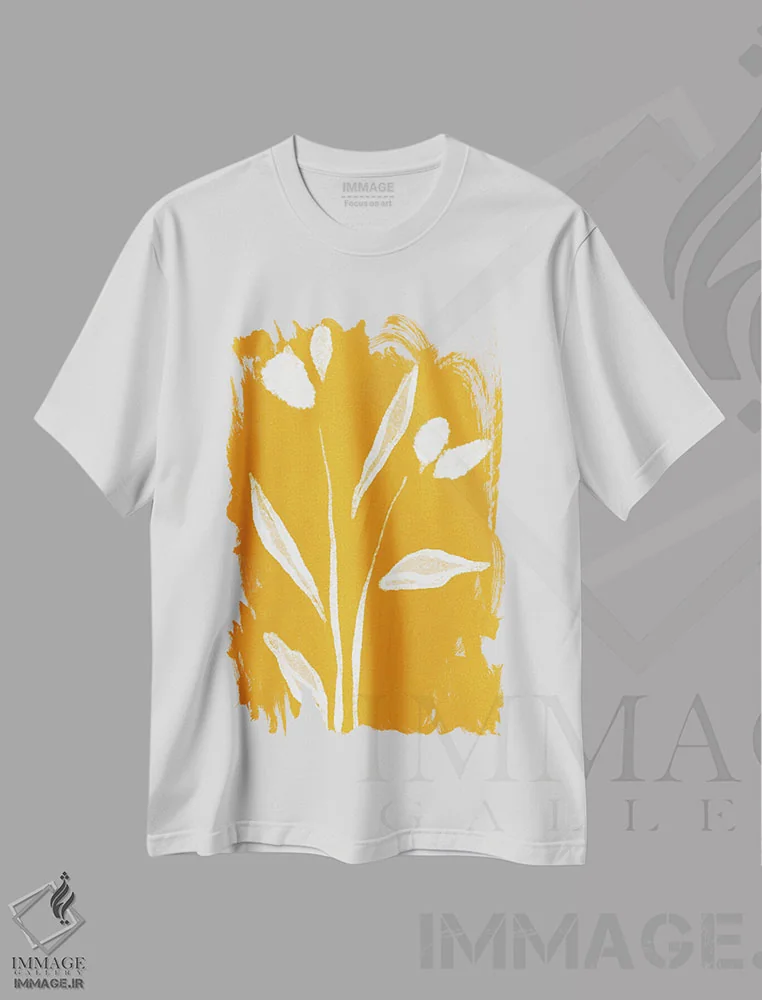تیشرت سفید طرح دار – تیشرت گلدار ,"لاله ها" اثر مایک کوبو فروشگاه ایماژ
