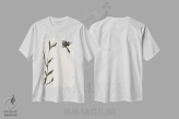 تیشرت سفید طرح دار – تیشرت طبیعت ,"پرنده" اثر مایک کوبو فروشگاه ایماژ