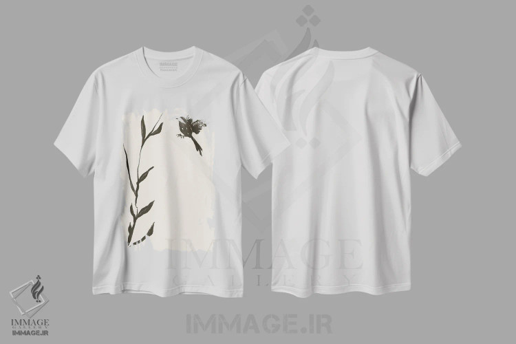 تیشرت سفید طرح دار – تیشرت طبیعت ,"پرنده" اثر مایک کوبو فروشگاه ایماژ