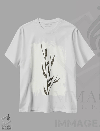 تیشرت سفید طرح دار – تیشرت گل و گیاه ,"گیاه" اثر مایک کوبو فروشگاه ایماژ