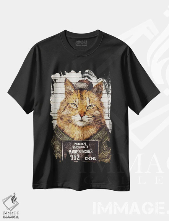 تیشرت مشکی طرح دار – تیشرت حیوانات ,"مجازات کننده مین" اثر مایک کوبو immage.ir