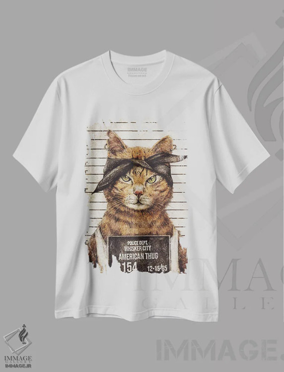 تیشرت سفید طرح دار – تیشرت حیوانات ,"اشرار آمریکایی " اثر مایک کوبو فروشگاه ایماژ