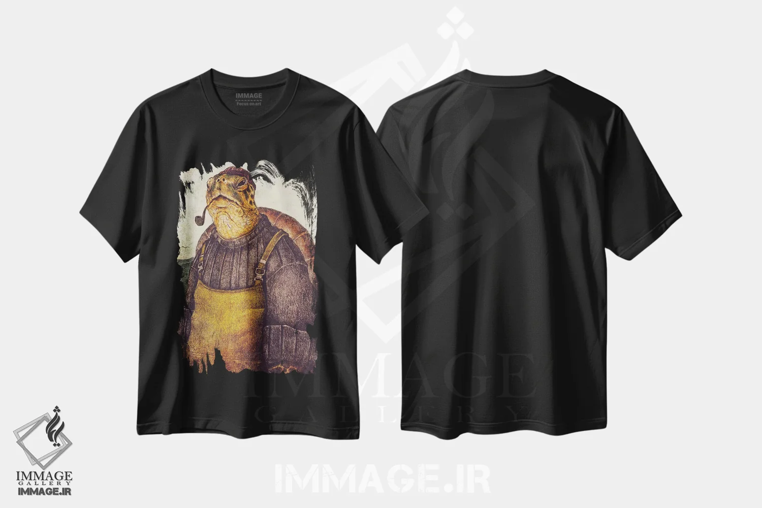 تیشرت مشکی طرح دار – تیشرت حیوانات ساحلی ,"نگهدارنده فانوس " اثر مایک کوبو immage.ir