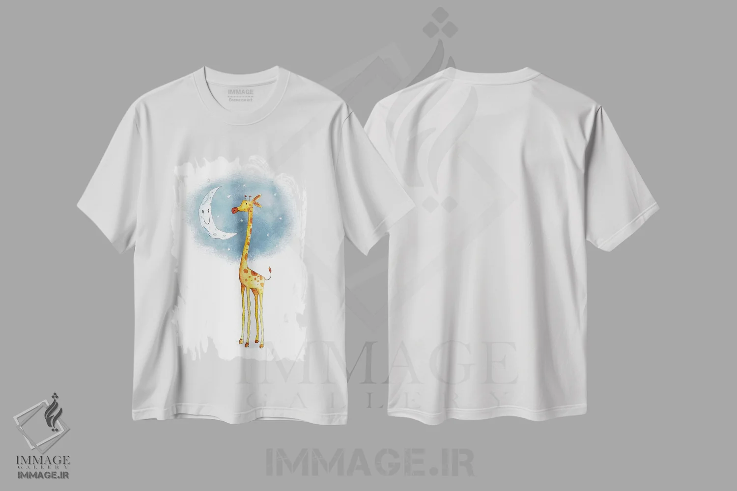 تیشرت سفید طرح دار – تیشرت کودکانه هنری ,"سلام ماه" اثر مایک کوبو immage.ir