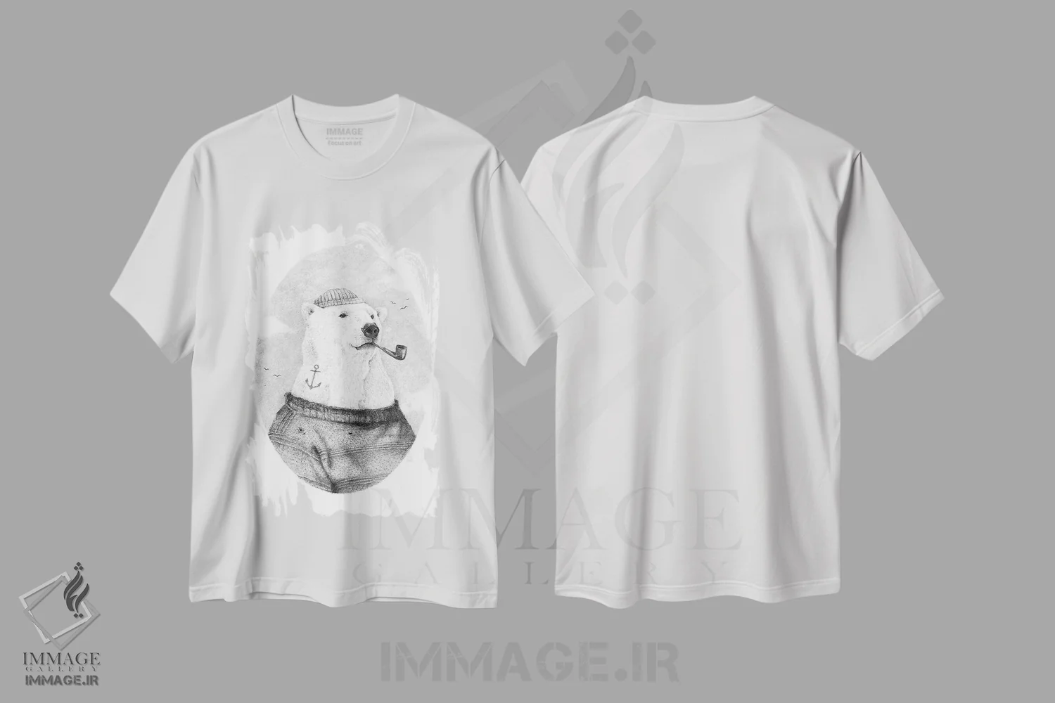 تیشرت سفید طرح دار – تیشرت طبیعت ,"به سوی ساحل" اثر مایک کوبو immage.ir