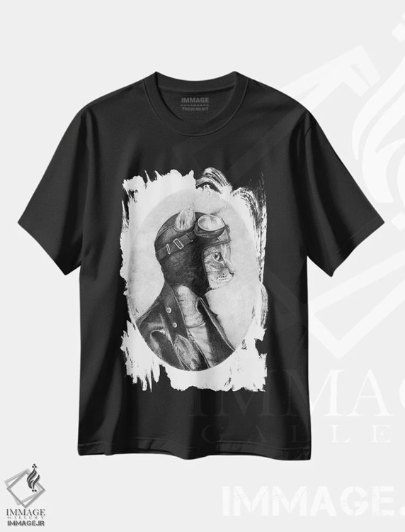 تیشرت مشکی طرح دار – تیشرت فانتزی ,"شجاع" اثر مایک کوبو فروشگاه ایماژ