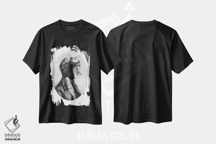تیشرت مشکی طرح دار – تیشرت فانتزی ,"شجاع" اثر مایک کوبو فروشگاه ایماژ