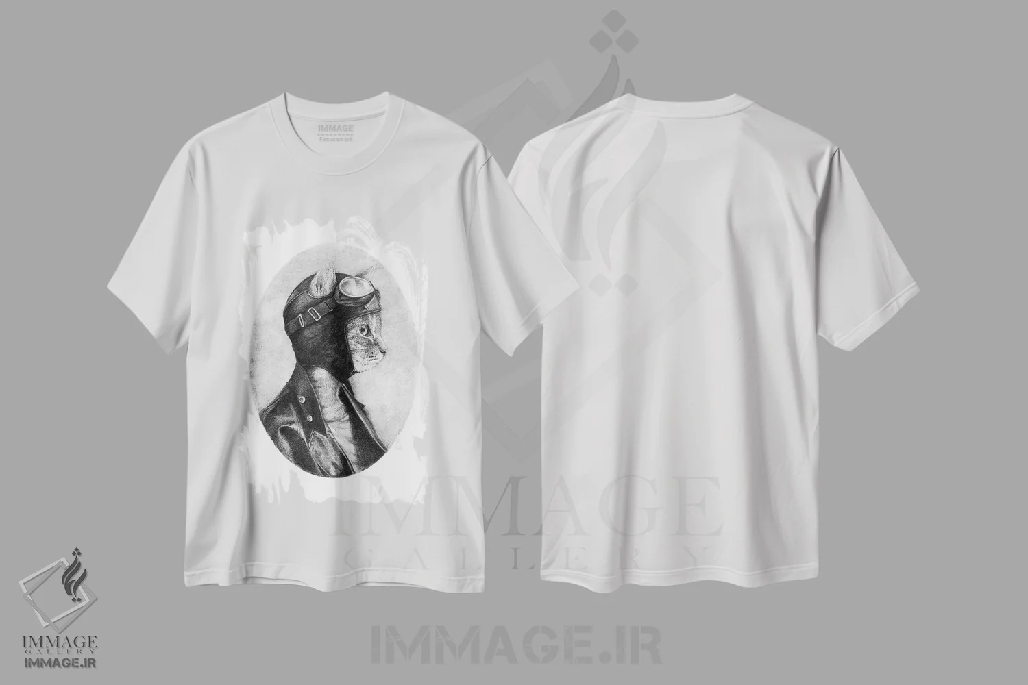 تیشرت سفید طرح دار – تیشرت فانتزی ,"شجاع" اثر مایک کوبو immage.ir