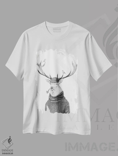 تیشرت سفید طرح دار – تیشرت سیاه و سفید ,"تفکر وحشی" اثر مایک کوبو فروشگاه ایماژ