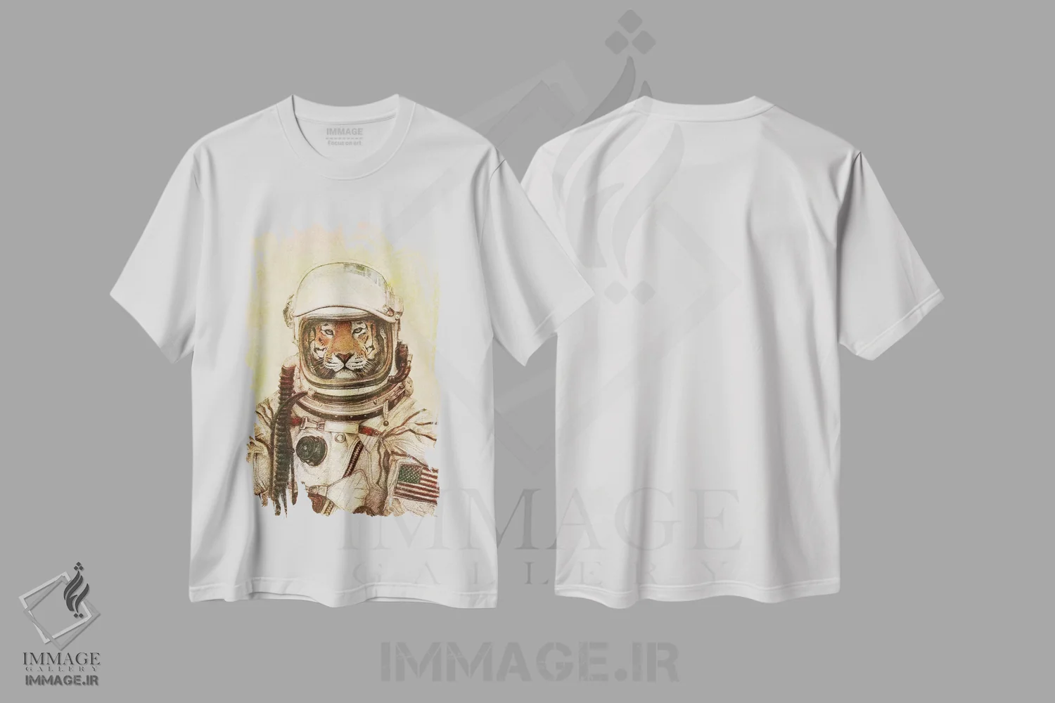 تیشرت سفید طرح دار – تیشرت طنز ,"آپولو " اثر مایک کوبو immage.ir
