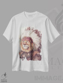 تیشرت سفید طرح دار – تیشرت شیر ,"رییس " اثر مایک کوبو immage.ir