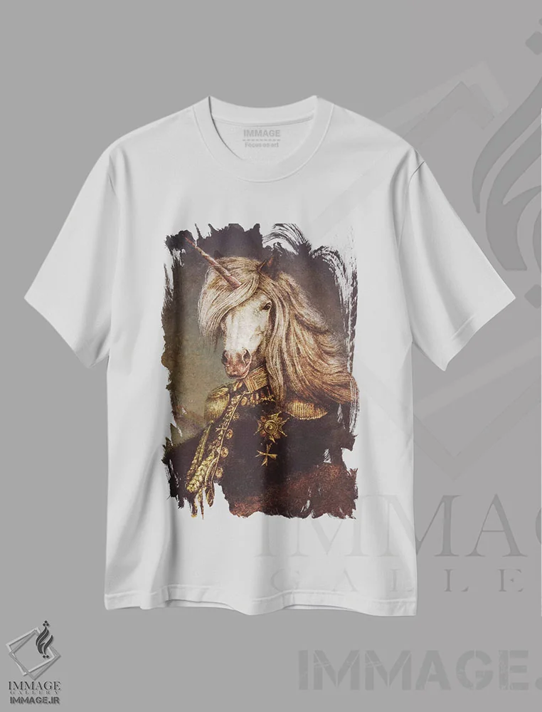 تیشرت سفید طرح دار – تیشرت فانتزی ,"شمارنده سرزمین عجایب " اثر مایک کوبو فروشگاه ایماژ