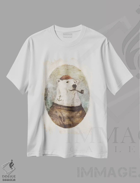 تیشرت سفید طرح دار – تیشرت طبیعت ,"به سوی ساحل " اثر مایک کوبو immage.ir
