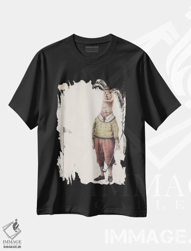 تیشرت مشکی طرح دار – تیشرت اسپرت ,"باشگاه گلف آلپاکا" اثر مایک کوبو فروشگاه ایماژ