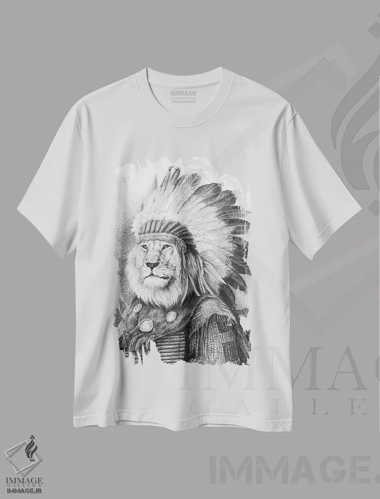 تیشرت سفید طرح دار – تیشرت حیوانات ,"رییس" اثر مایک کوبو فروشگاه ایماژ