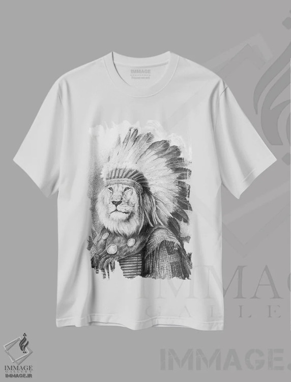 تیشرت سفید طرح دار – تیشرت حیوانات ,"رییس" اثر مایک کوبو فروشگاه ایماژ