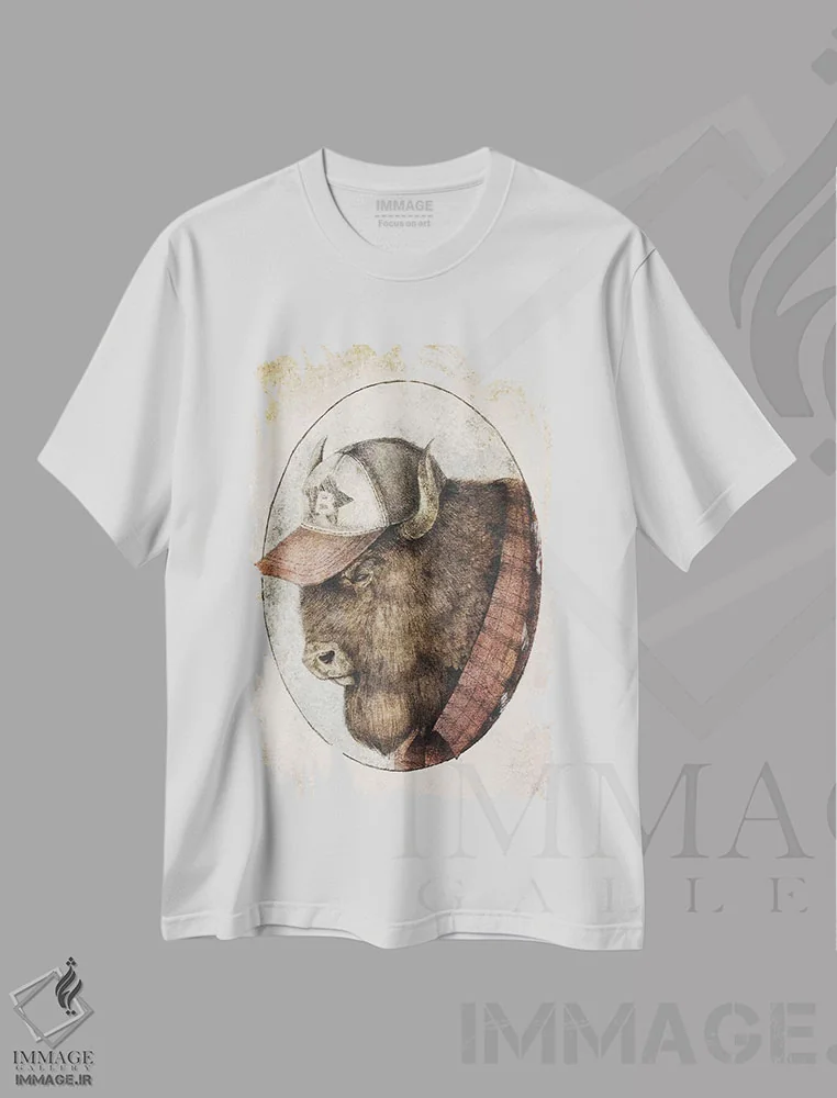 تیشرت سفید طرح دار – تیشرت حیوانات ,"مک بیزون" اثر مایک کوبو فروشگاه ایماژ