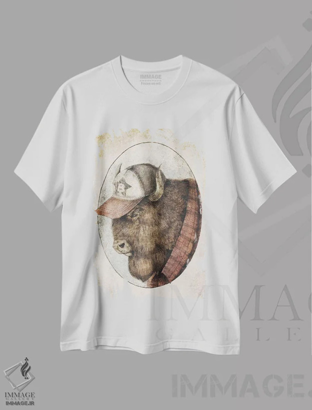 تیشرت سفید طرح دار – تیشرت حیوانات ,"مک بیزون" اثر مایک کوبو فروشگاه ایماژ