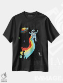 تیشرت مشکی طرح دار – تیشرت فانتزی ,"رنگین کمان فضایی" اثر مارک اشکنازی فروشگاه ایماژ
