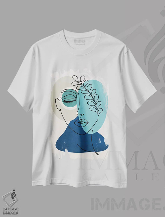 تیشرت سفید طرح دار – تیشرت هنری زنانه ,"زنی در عشق " اثر مارک اشکنازی immage.ir