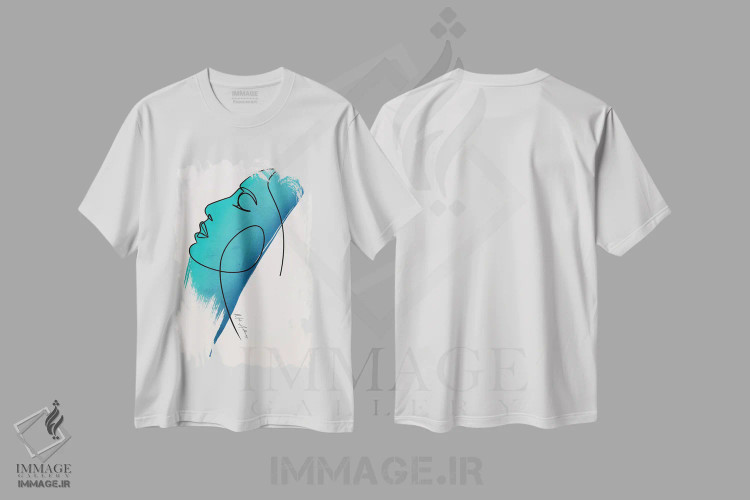 تیشرت سفید طرح دار – تیشرت مینیمال ,"چهره" اثر مارک اشکنازی فروشگاه ایماژ