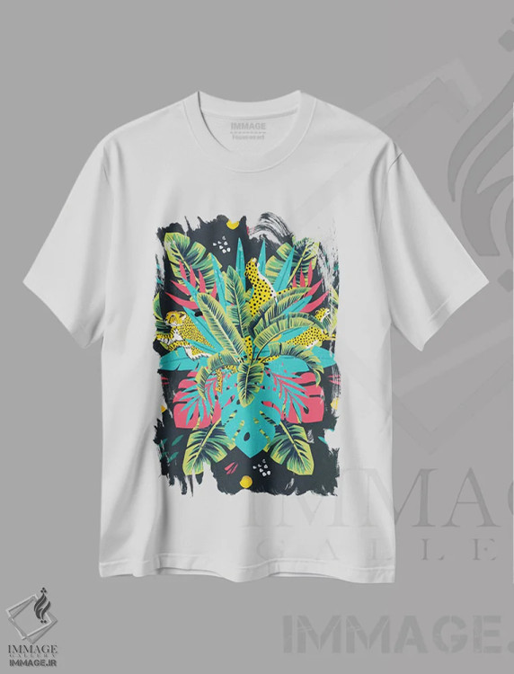 تیشرت سفید طرح دار – تیشرت طبیعت ,"حال و هوای گرمسیری" اثر مارک اشکنازی immage.ir