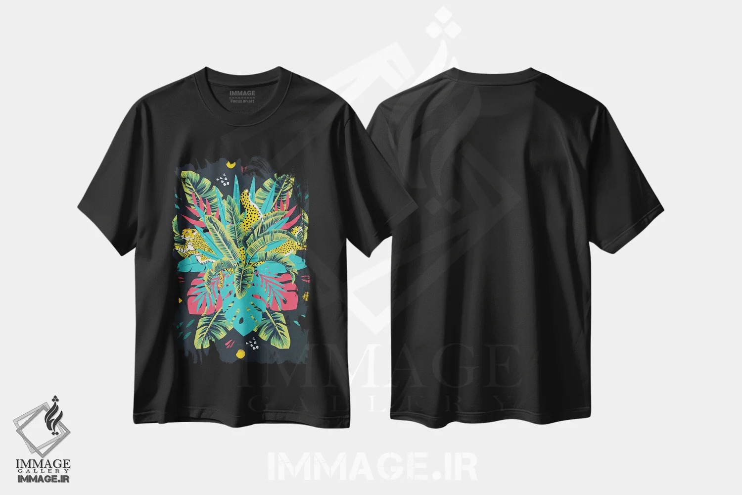 تیشرت مشکی طرح دار – تیشرت طبیعت ,"حال و هوای گرمسیری" اثر مارک اشکنازی فروشگاه ایماژ