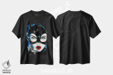 تیشرت مشکی طرح دار – تیشرت پاپ آرت ,"زن گربه ای" اثر مارک اشکنازی immage.ir