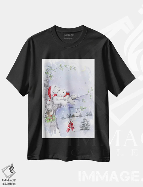 تیشرت مشکی طرح دار – تیشرت گیاهان ,"سگ خاکستری در سبد" اثر ماکیکو فروشگاه ایماژ