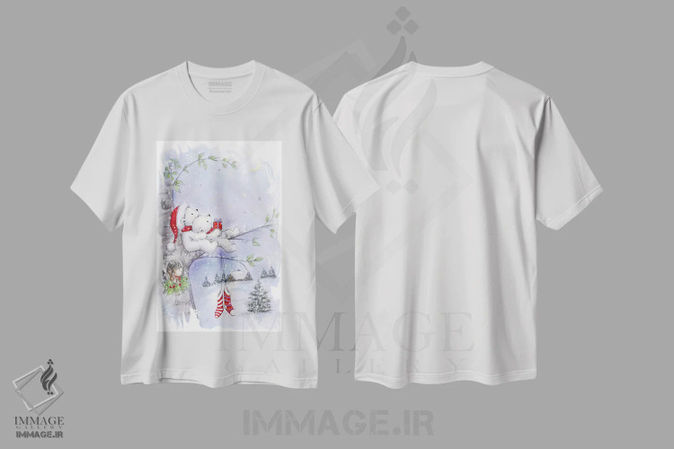 تیشرت سفید طرح دار – تیشرت گیاهان ,"سگ خاکستری در سبد" اثر ماکیکو immage.ir