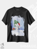 تیشرت مشکی طرح دار – تیشرت کریسمس ,"فیل " اثر ماکیکو فروشگاه ایماژ