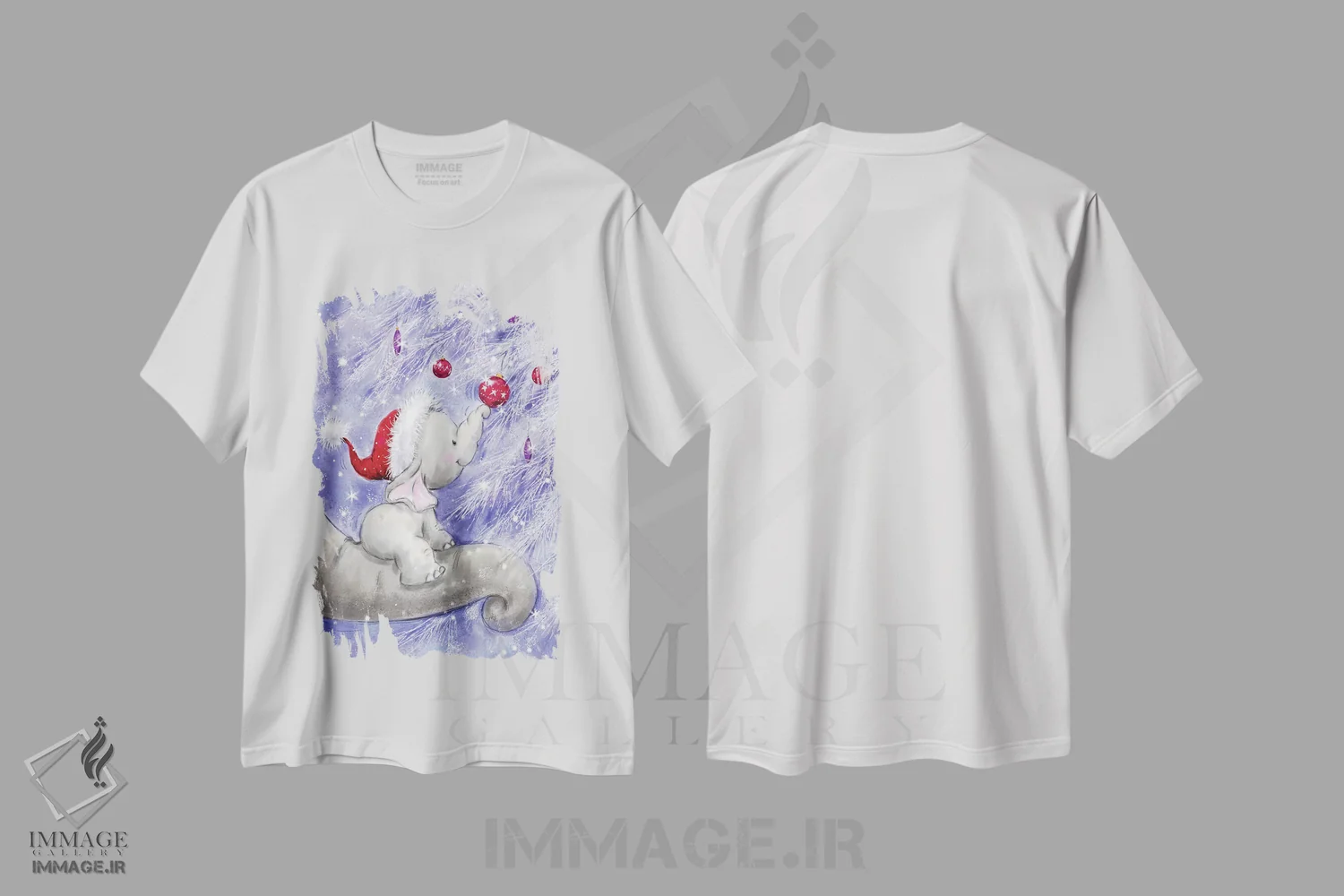 تیشرت سفید طرح دار – تیشرت حیوانات ,"فیل " اثر ماکیکو immage.ir