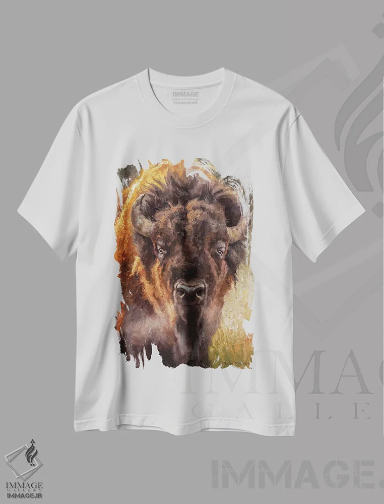 تیشرت سفید طرح دار – تیشرت حیات وحش ,دیوار سنگی اثر مارک مک کِنا فروشگاه ایماژ