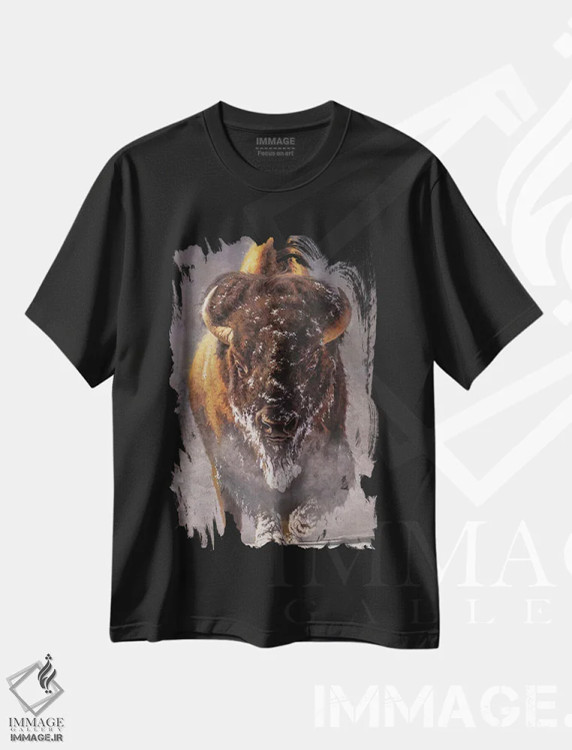 تیشرت مشکی طرح دار – تیشرت زمستان ,پیرمرد زمستان اثر مارک مک کِنا فروشگاه ایماژ